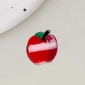 Mini pince à cheveux en forme de pomme rouge brillante avec détail feuille verte - Pomme Rouge 2.5cm