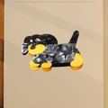 Pinza per capelli a forma di bassotto in acetato grigio marmorizzato e giallo - Nero Giallo 9.5cm