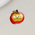 Mini pince à cheveux en acide acétique avec un joli motif de pomme rouge de dessin animé - Cerise 2.6cm
