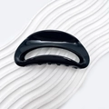 Pinza para el pelo negra de acrílico con diseño de luna creciente hueca y brillo - Negro