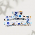Rectangular ice blue evil eye hair claw clip with pearlescent finish for women - 10.3cm / White Base Long Evil Eye