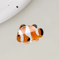 Mini pince à cheveux mignonne en acétate motif poisson-clown orange et blanc éclatant - Poisson-clown 3.6cm