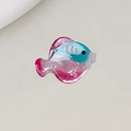 Mini pince à cheveux en acétate poisson tropical avec dégradé rose et bleu - Poisson Bleu Violet 3.5cm