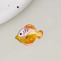 Mini pince à cheveux poisson tropical en acétate jaune à texture marbrée - Poisson Rose Jaune 3.5cm