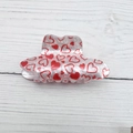 Translucent white cowboy hat hair claw clip with romantic red heart patterns for women - 8cm / Scattered Hearts Style A (Style A--8CM)