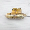Kreative Haarklammer in Cowboyhut-Form mit bernsteinfarbener Marmor-Acryl-Struktur - Stil D (8cm)