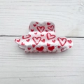 Translucent white acrylic hair claw clip with romantic red heart patterns for ponytails - 8cm / Outline Heart Style D (Style D--8CM)