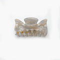 Bow-shaped acrylic hair claw clip with grey marble pattern for elegant hairstyles - 6.2cm / Gray
