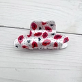 Translucent white acrylic cowboy hat hair claw with red lips and black heart prints - 8cm / Polka Dot Lip Style E (Style E--8CM)