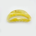 Pinza geométrica para el cabello en acrílico mármol ámbar amarillo pálido con diseño en D - Pinza en Forma de Abanico / Amarillo Gelatina