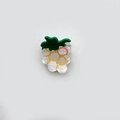 Graziosa clip per capelli a forma di uva in acrilico con finitura perlata e bordi oro - Uva (2.2cm)