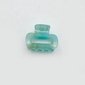 Pince à cheveux carrée en acrylique avec texture marbre vert et design shark clip - Petite Pince Carrée Creuse Vert Émeraude