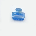 Haarklammer mit Sternenblau-Marmormuster und Hohlraum-Design aus Acryl - Kleiner Blauer Hohler Quadratischer Clip
