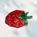 Vibrant red strawberry hair claw clip made of textured acetate with gold seeds decoration - Red Strawberry