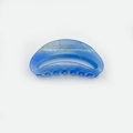 Eleganter sternenblauer Haarklammer aus Acryl mit Marmortextur und halbmondförmigem Design - Blauer Fächerförmiger Clip