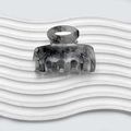 Elegante molletta per capelli quadrata grigia effetto marmo in acetato di qualità - 6cm / Grigio