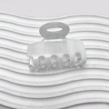 Elegante molletta per capelli con motivo in marmo bianco e finitura lucida in acetato - 6cm / Bianco perla