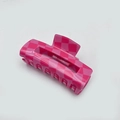 Pink checkered pattern hair claw clip in rectangular resin for large hair volume - Square Style / Large / Red Plaid