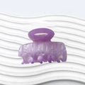 Elegante molletta quadrata lavanda con motivo marmorizzato bianco e molla in metallo - 6cm / Viola