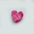 Pink checkered heart-shaped acrylic hair claw clip for elegant Korean hairstyles - Heart Style / Small / Red Plaid