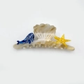 Pinza para el pelo con forma de concha marina, delfín azul y estrella de mar - Caramelo