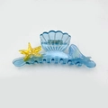 Elegante pinza para el cabello de acetato con tema marino, concha, delfín y estrella - Azul