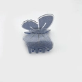 Blue glitter acrylic butterfly hair claw clip with silver wing details for women - 5.5cm / Grey Blue