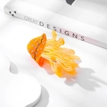 Elegante molletta per capelli a forma di medusa arancione con strass su base bianca - 8.9CM / Medusa