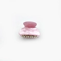 Mini acrylic hair claw clip in pearlescent pink marble finish with metal spring - Pink
