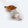 Cute acetate dog hair claw clip with brown spots and pearl texture for women - Brown Spotted Dog (SJHH010)