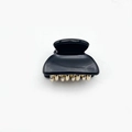 Classic mini acrylic hair claw clip in elegant black finish with gold metal teeth - Black