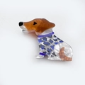 Cute dachshund dog hair claw clip made of tortoiseshell acetate in brown and blue - Blue Spotted Dog (SJHH010)