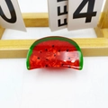 Pince à cheveux mignonne motif pastèque en acétate rouge et vert pour filles - Pastèque