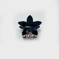 Mini pince à cheveux fleur noire à 5 pétales en acrylique avec ressort métallique robuste - Petit / Noir