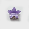 Pince à cheveux fleur en acrylique violette avec des dents en métal doré - Petit / Violet