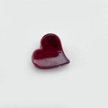 Mini heart-shaped acrylic hair claw clip in deep wine red color with glossy finish - Burgundy