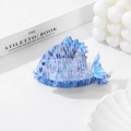 Pinza para el pelo de pez dorado en acetato azul translúcido con escamas detalladas - 9cm / Azul