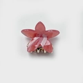 Pince à cheveux fleur en acrylique à motif marbré rose avec dents en métal argenté - Petit / Rouge pastèque