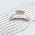 Pinza para el pelo mármol blanco con base dorada para peinados de cabello grueso - Blanco