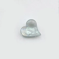 Mini light green heart-shaped acrylic hair claw clip with iridescent pearlescent finish - Light Green