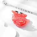Pinza per capelli a forma di granchio in acetato marmorizzato rosso con dettagli oro - 6.9CM / Granchio