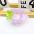 Cute strawberry hair claw clip in pink and green acetate with marble texture detail - Pink Strawberry