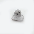 Mini-Haarklammer in Herzform mit grauem Marmormuster und Acryl-Textur - Hellgrau