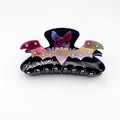 Halloween Fledermaus Haarklammer mit lila Farbverlauf und Strassstein-Details - 10.3cm / Blauviolett