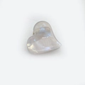 Mini-Haarklammer in Herzform aus Acryl in elegantem Cremeweiß mit Marmorierung - Perlweiß