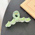 Light green translucent kiwi fruit acrylic hair claw clip for elegant hair styling - Kiwi-11cm