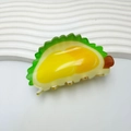 Cute durian fruit print acrylic hair claw clip with vibrant green and yellow finish - Durian