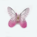 Pink gradient butterfly hair claw clip with detailed black veins and golden spring - White and Pink (7.3cm)