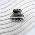 Pince à cheveux en acrylique marbré gris avec dents en métal argenté pour la coiffure - Gris 3.9cm