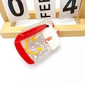 Pince à cheveux en acétate rouge et blanc marbré avec motifs smiley et trombone - 8.4cm / Cartable